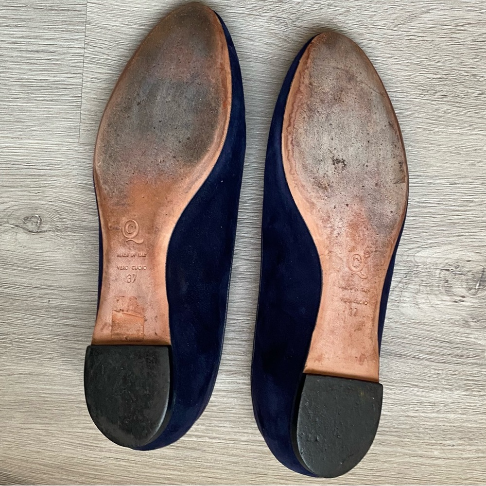 Alexander McQueen GUC Women's Blue Sequin Skull Loafers - Picture 2 of 4
